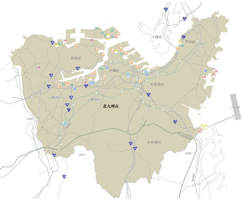 北九州市の地図